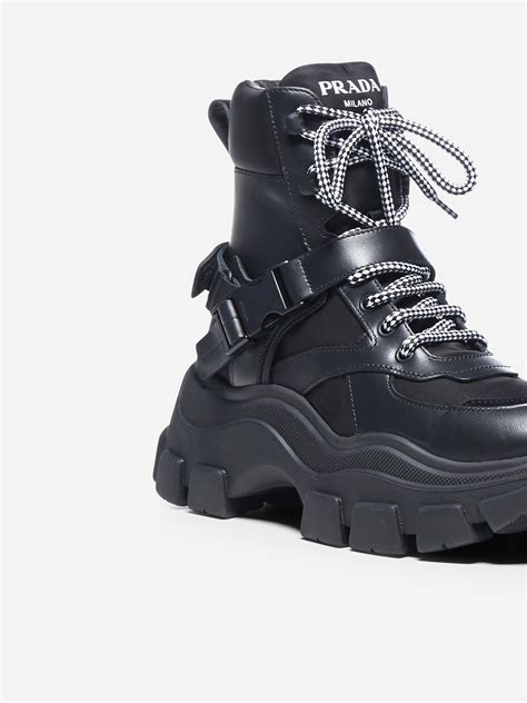 prada chunky sole platform boots|Prada ankle boots on sale.